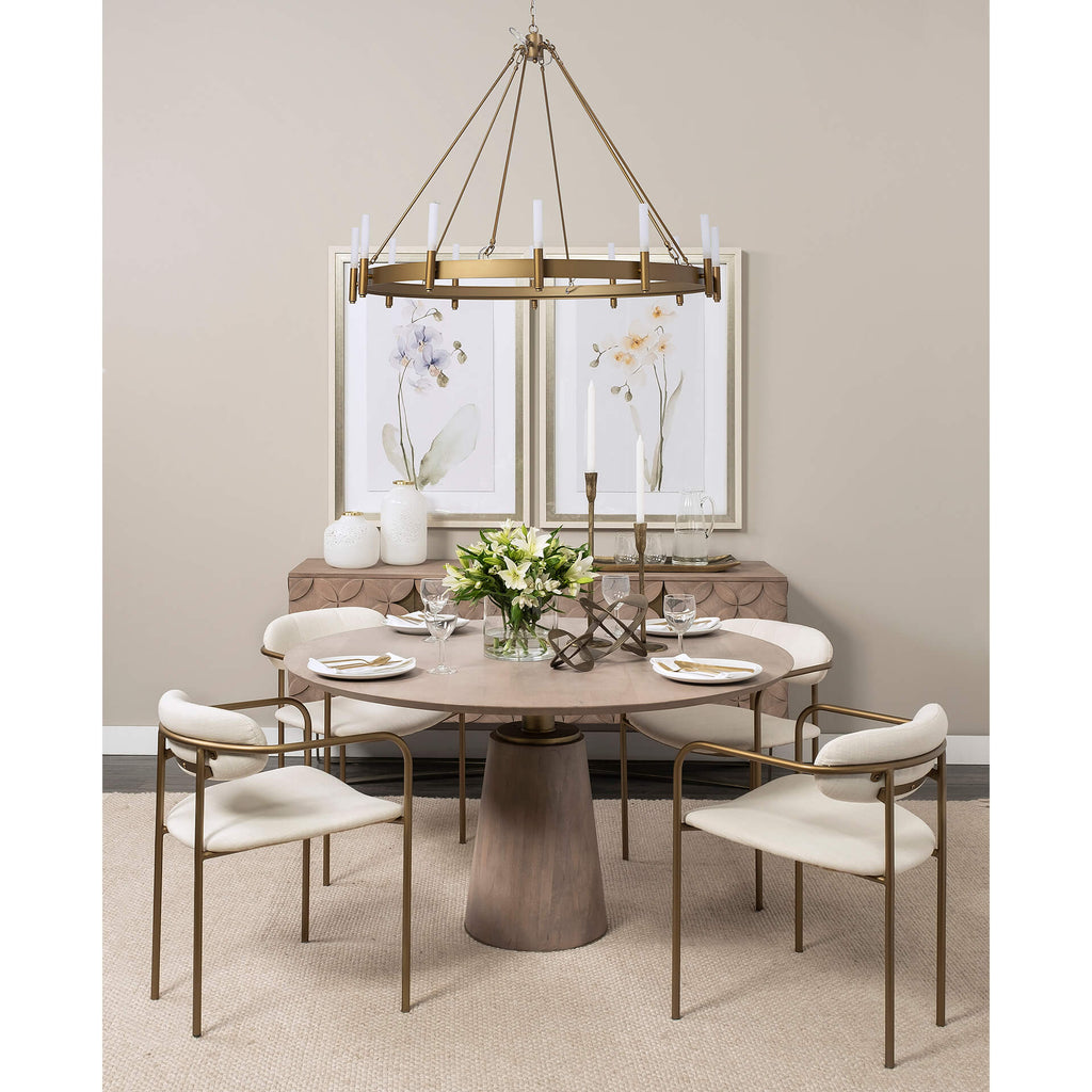 MERCANA MAXWELL 54" LIGHT BROWN PEDESTAL TABLE 69032-AB