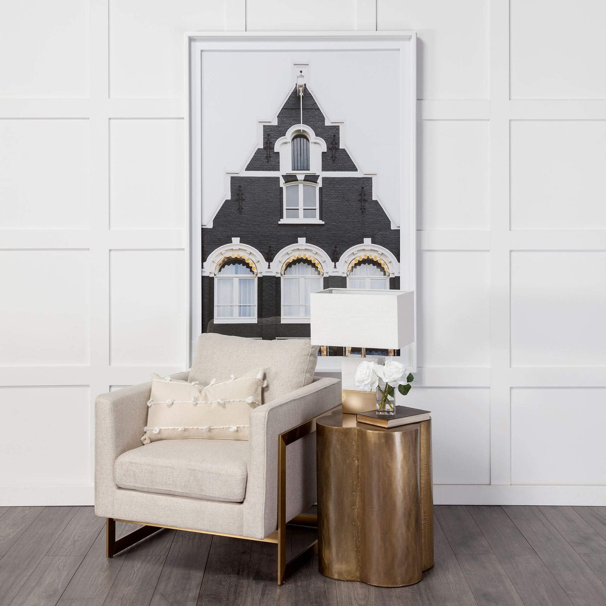 MERCANA QUATREFOIL BRASS CLADDING ACCENT TABLE 67094