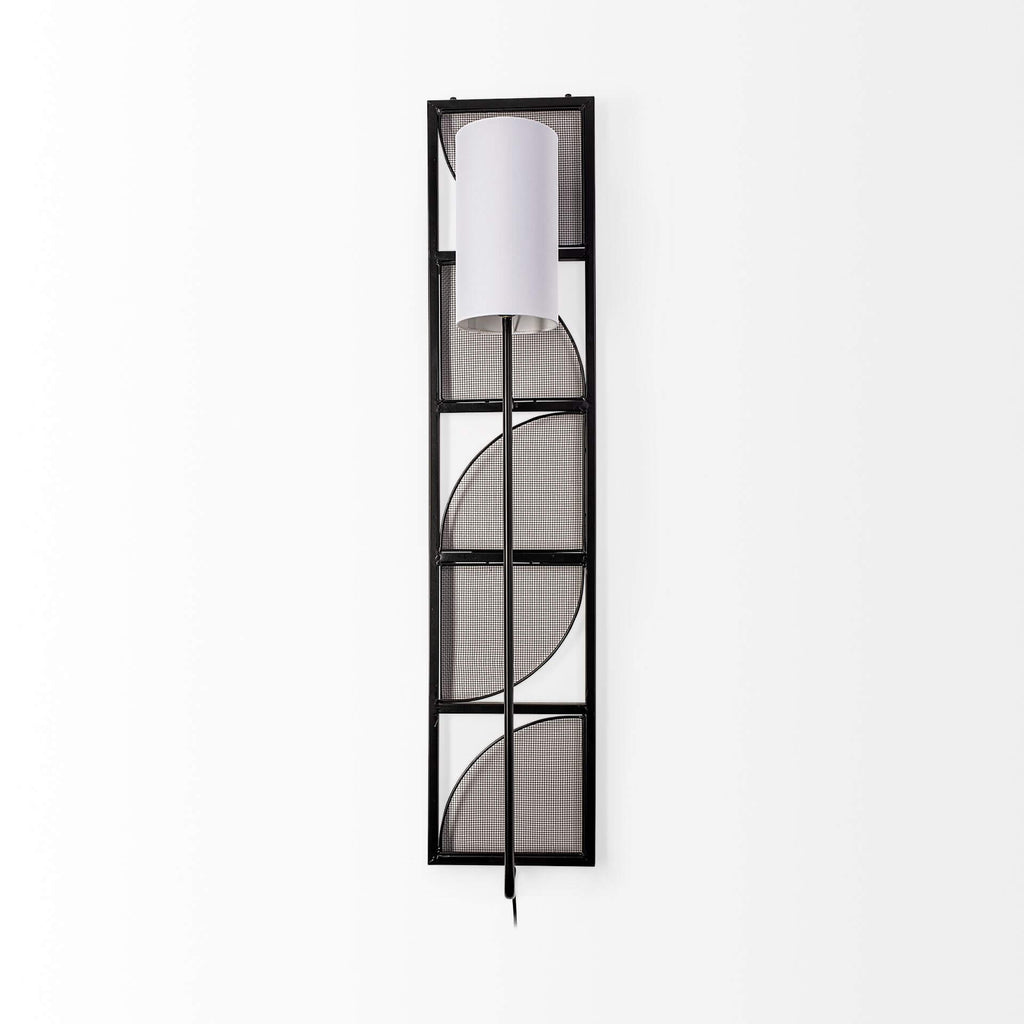MERCANA NAVIN BLACK METAL WALL SCONCE 68985-AB