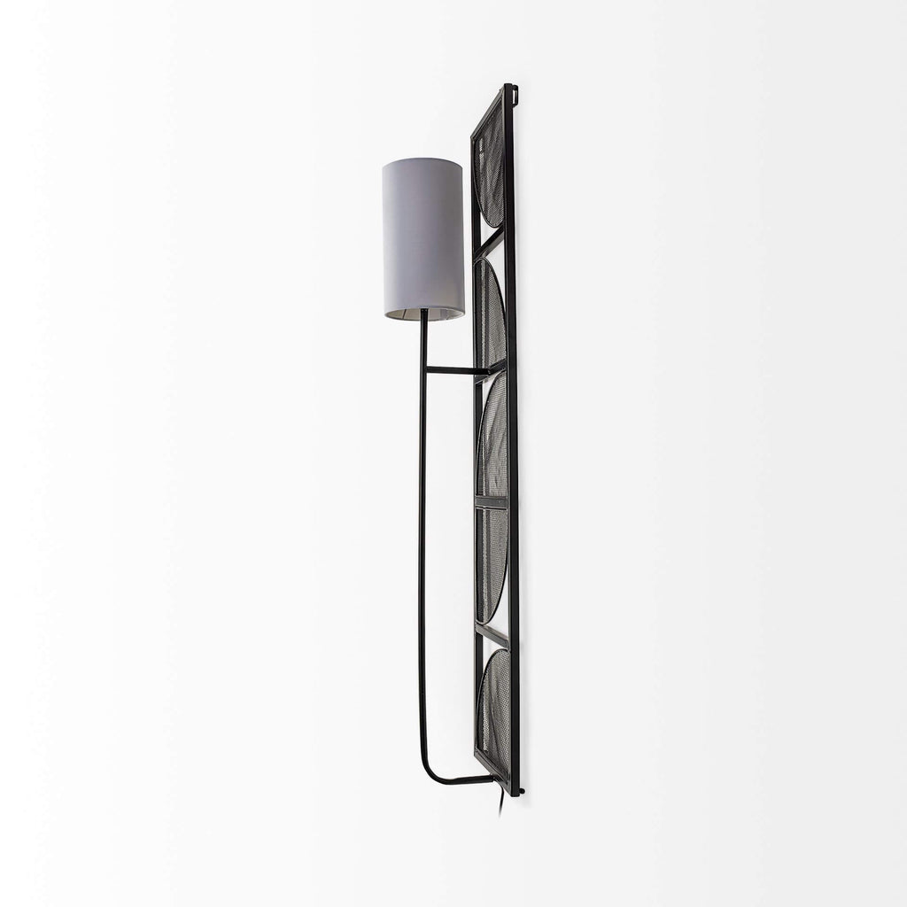 MERCANA NAVIN BLACK METAL WALL SCONCE 68985-AB