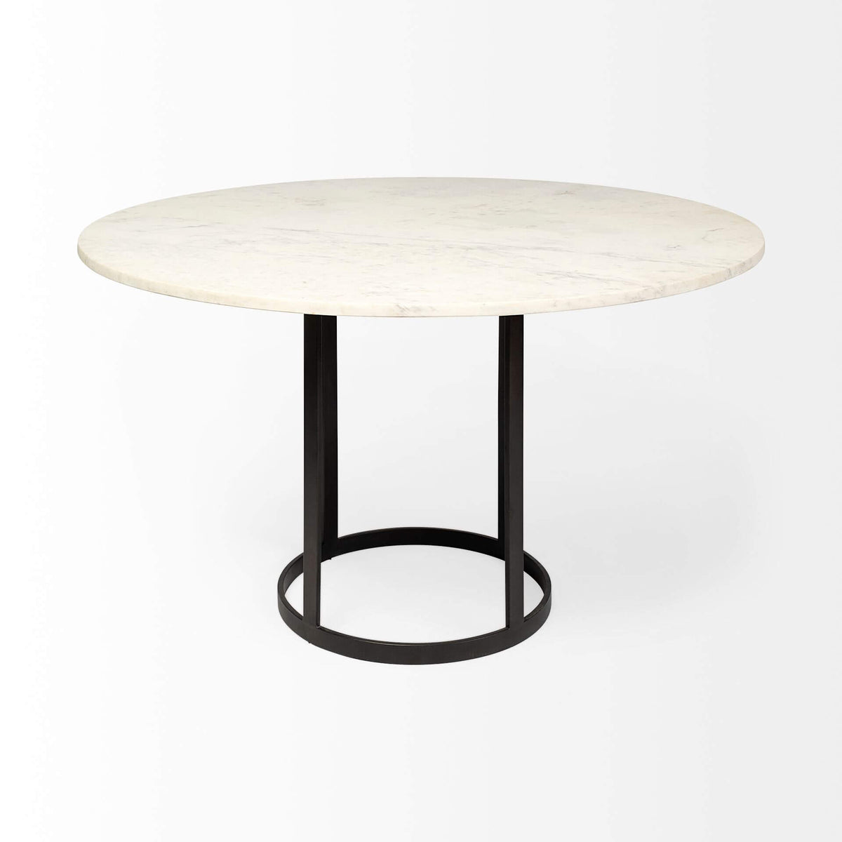 MERCANA TANNER ROUND WHITE MARBLE DINING TABLE 68849-AB
