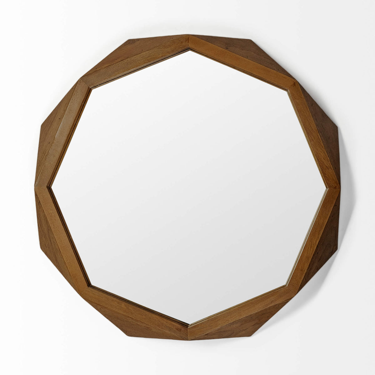 MERCANA ARAMIS II 41" OCTAGON BROWN WOOD FRAME MIRROR 69029