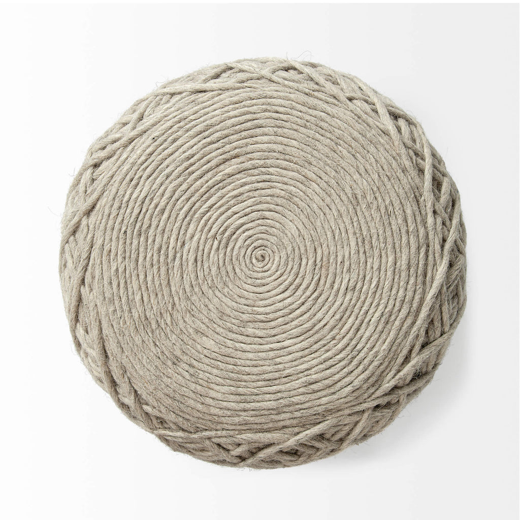 MERCANA ALLIUM OATMEAL HANDWOVEN POUF 68729