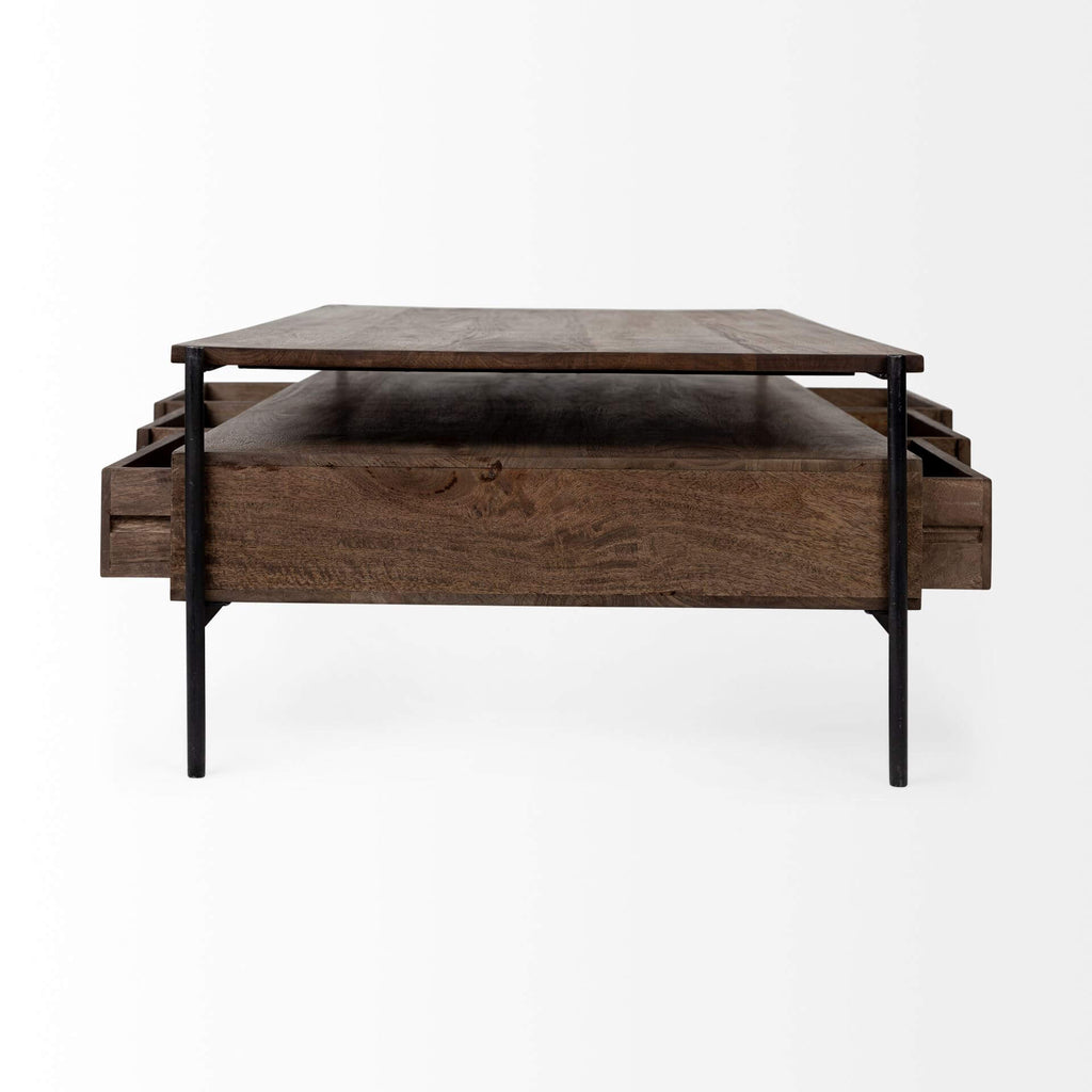 MERCANA GLENN DARK WOOD DRAWER COFFEE TABLE 69016