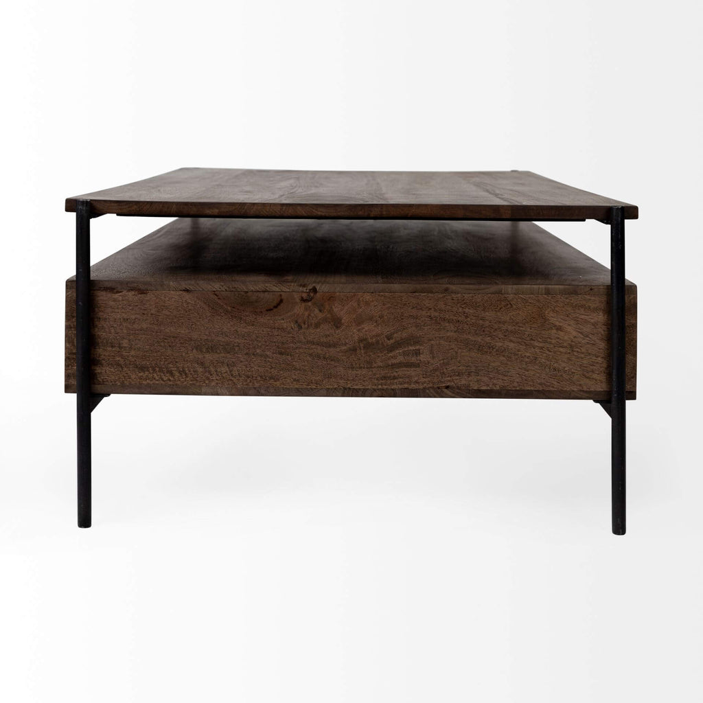 MERCANA GLENN DARK WOOD DRAWER COFFEE TABLE 69016
