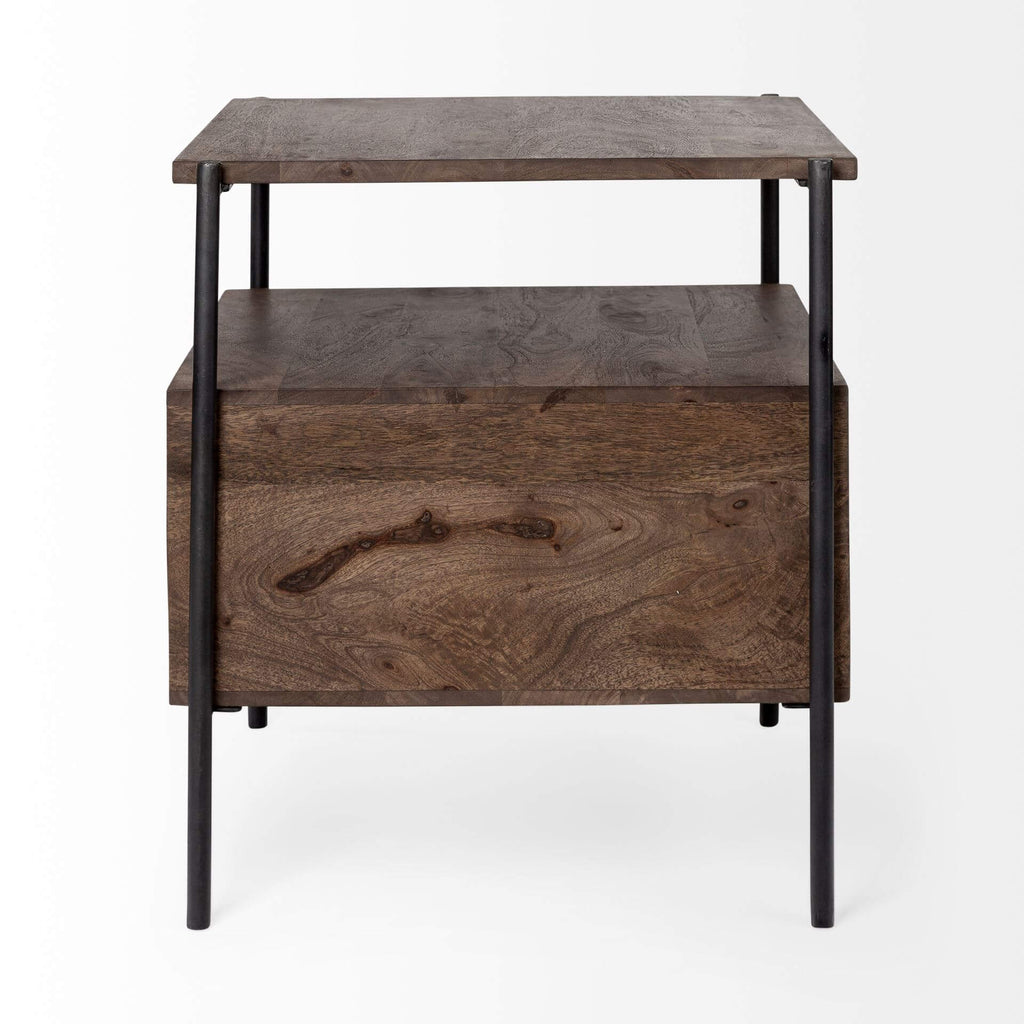 MERCANA GLENN DARK WOOD END TABLE 69015