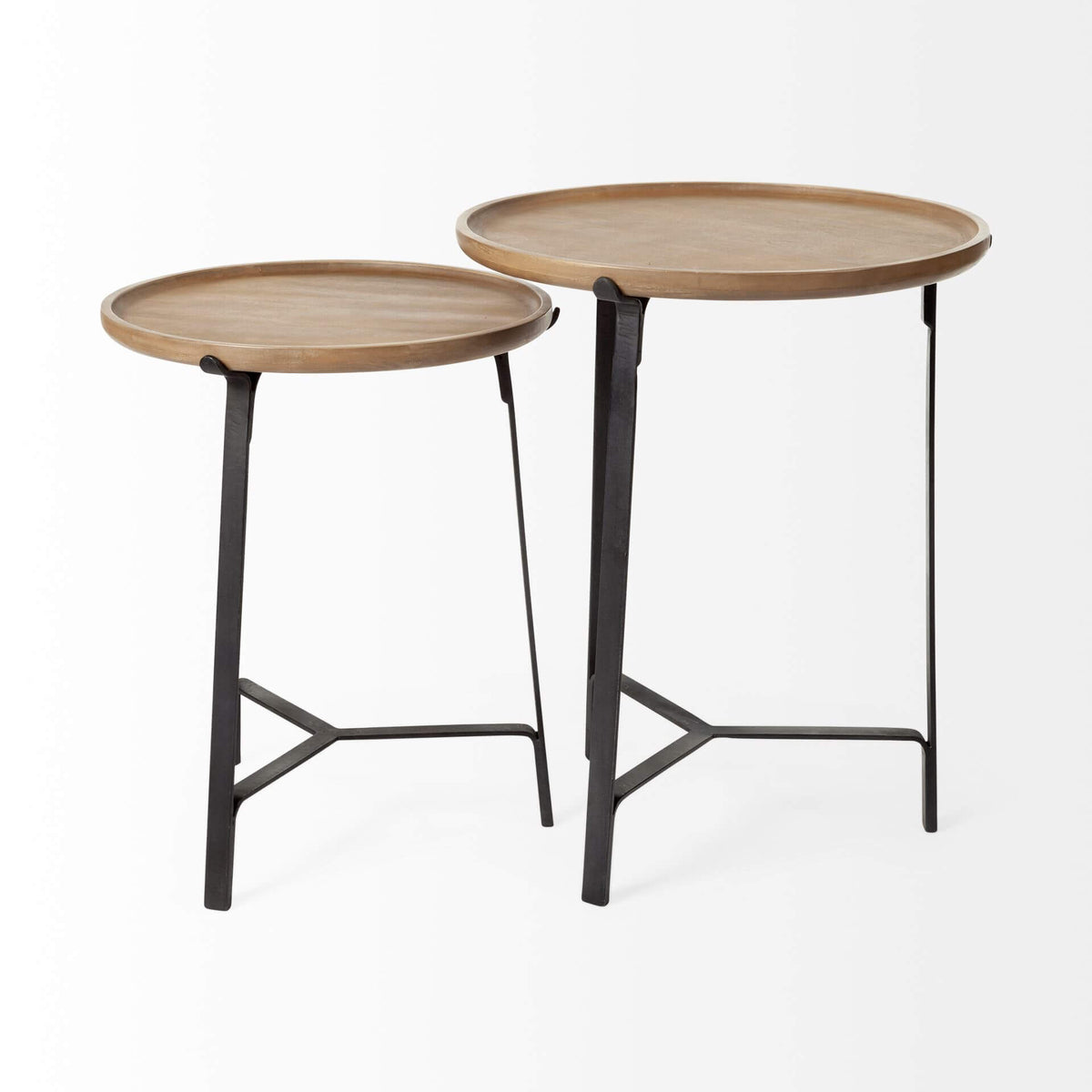 MERCANA HELIOS RAISED EDGE TOP NESTING SIDE TABLES 69014