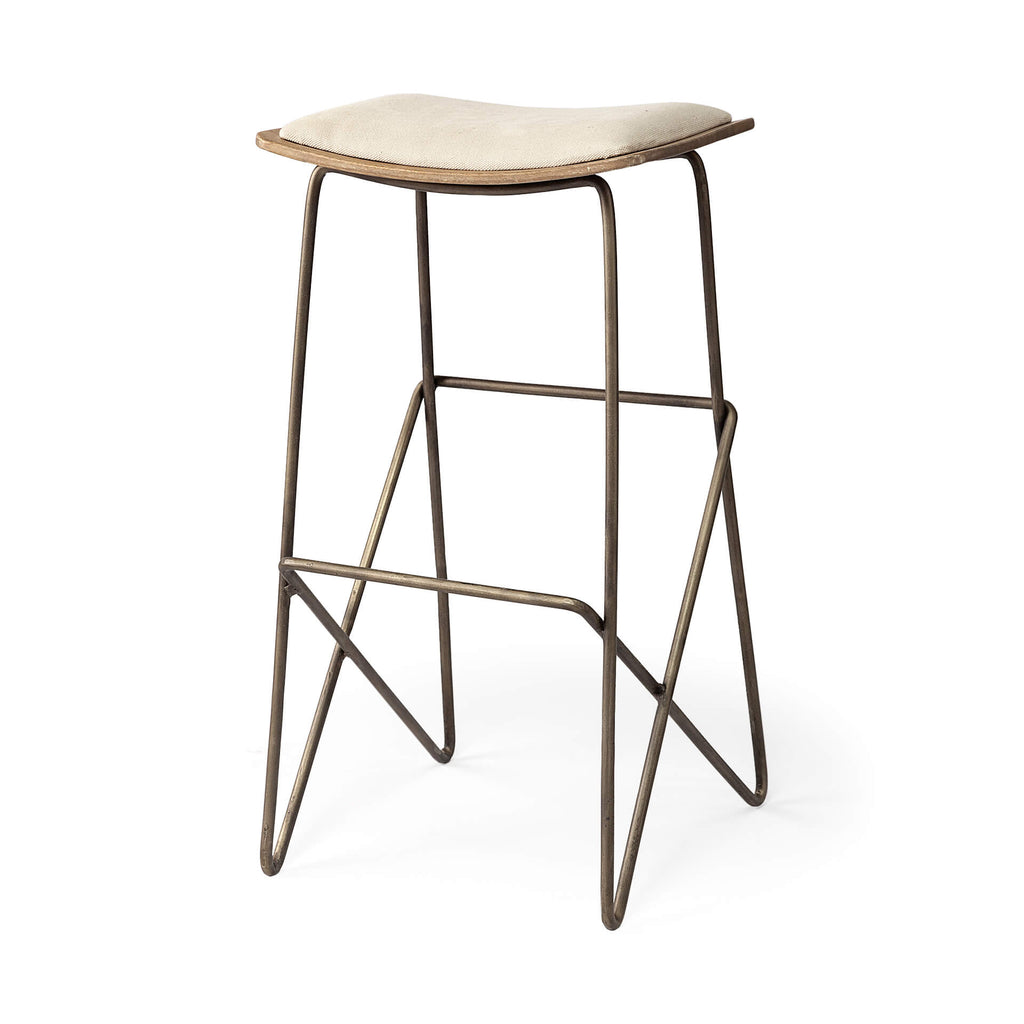 MERCANA KATNISS CREAM FABRIC BAR STOOL 68466
