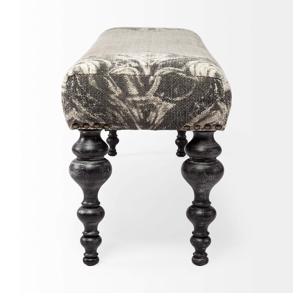 MERCANA ALHAMBRA GRAY FABRIC BENCH 67494