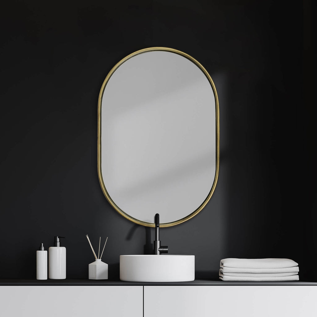 MERCANA SYLVIA OVAL GOLD METAL MIRROR 68733