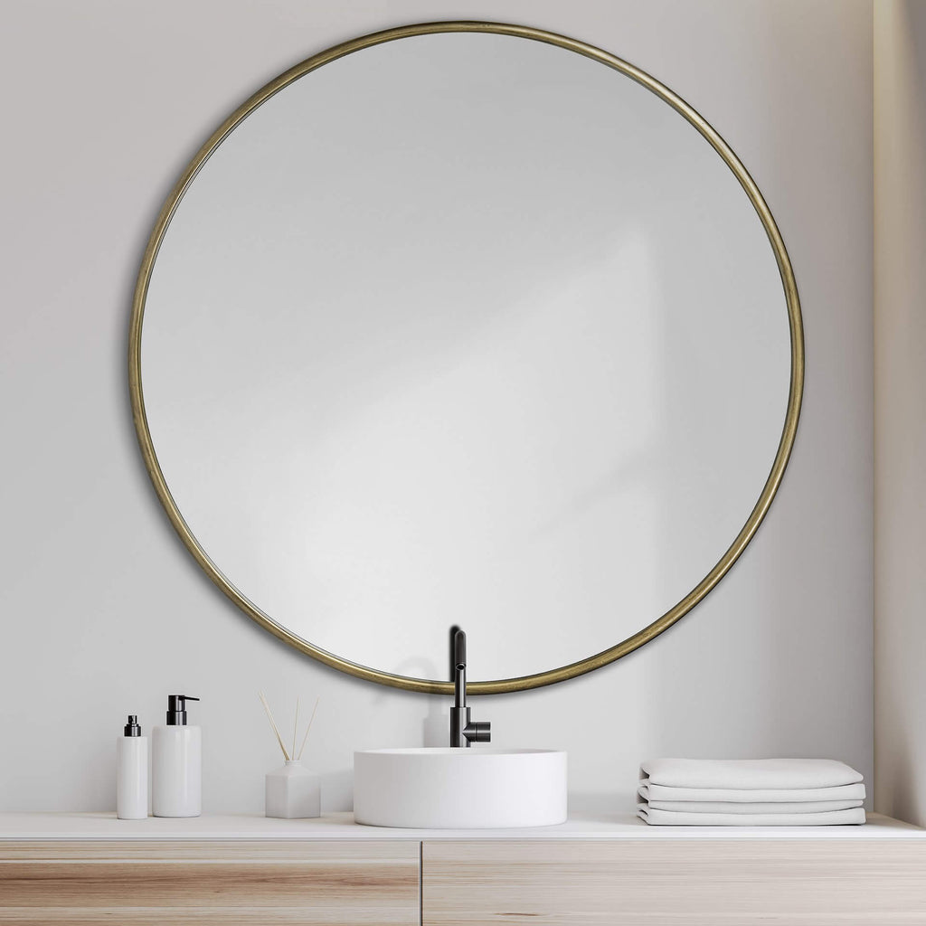 MERCANA PIPER LARGE GOLD METAL MIRROR 68545