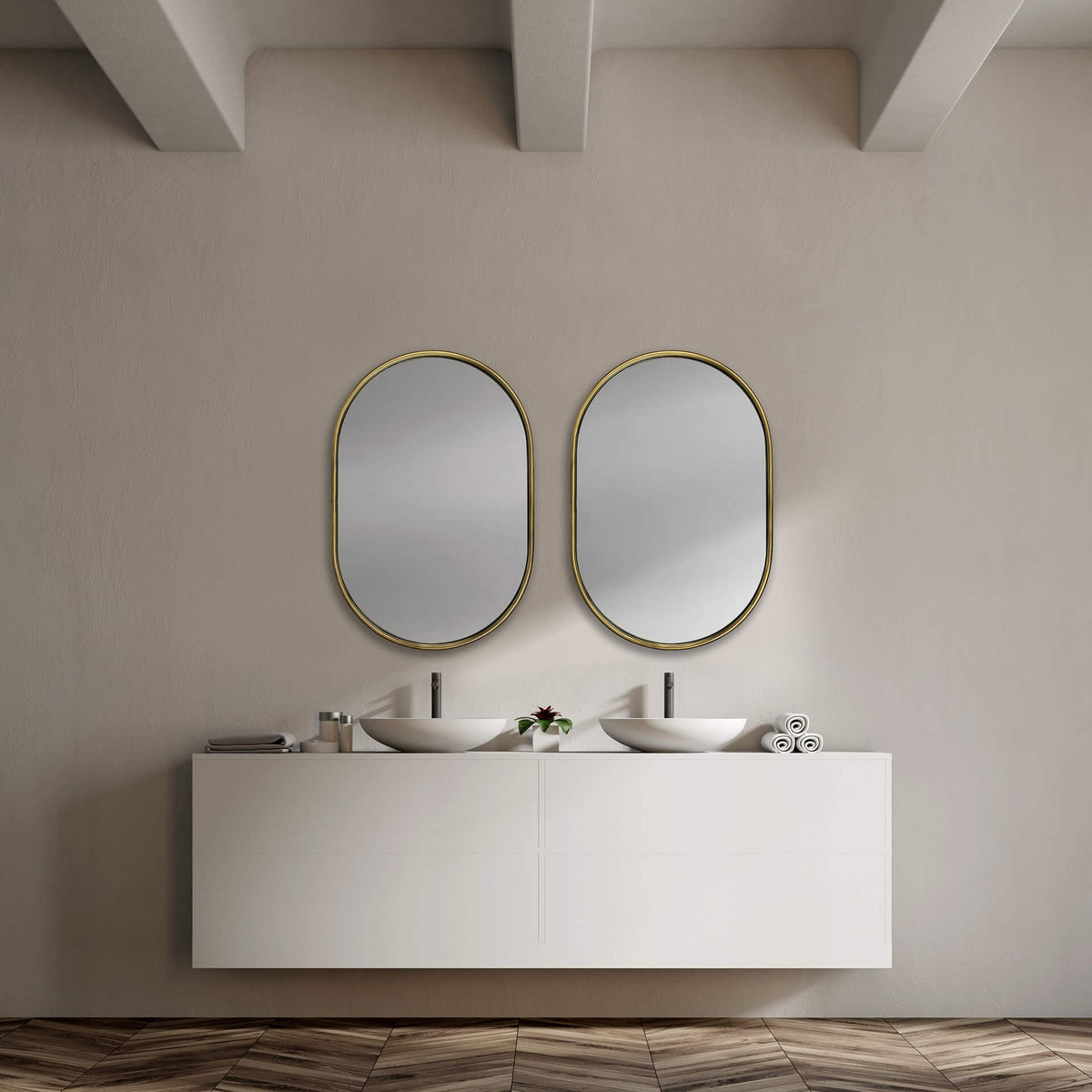 MERCANA SYLVIA OVAL GOLD METAL MIRROR 68733