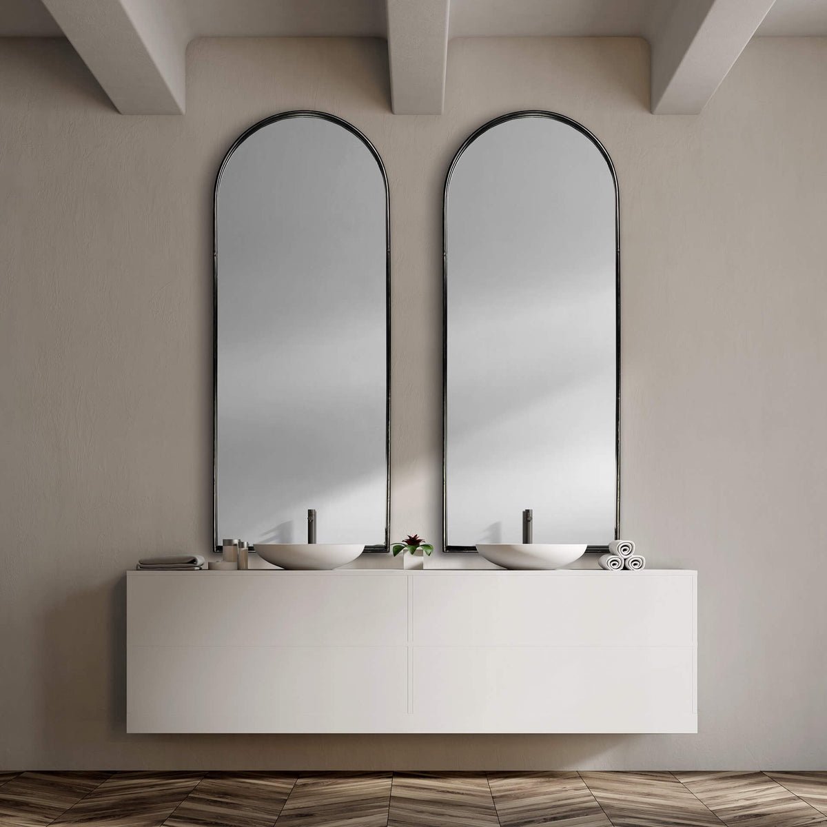 MERCANA AGATHA ARCH BLACK METAL FULL LENGTH MIRROR 68739