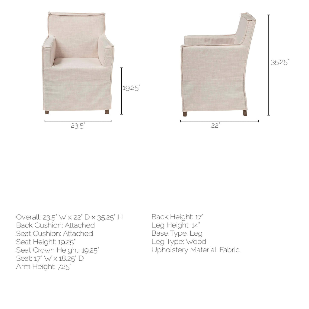 MERCANA ELBERT CREAM SLIP-COVER DINING CHAIR 68190