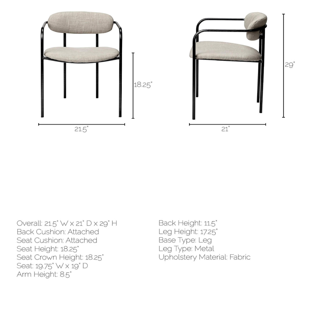 MERCANA PARKER DINING CHAIR GREY FRAME SET OF TWO 68309