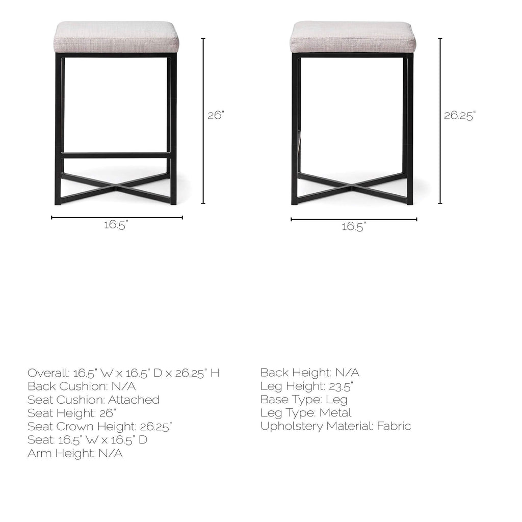 MERCANA FRODO COUNTER STOOL WHITE FABRIC 68444