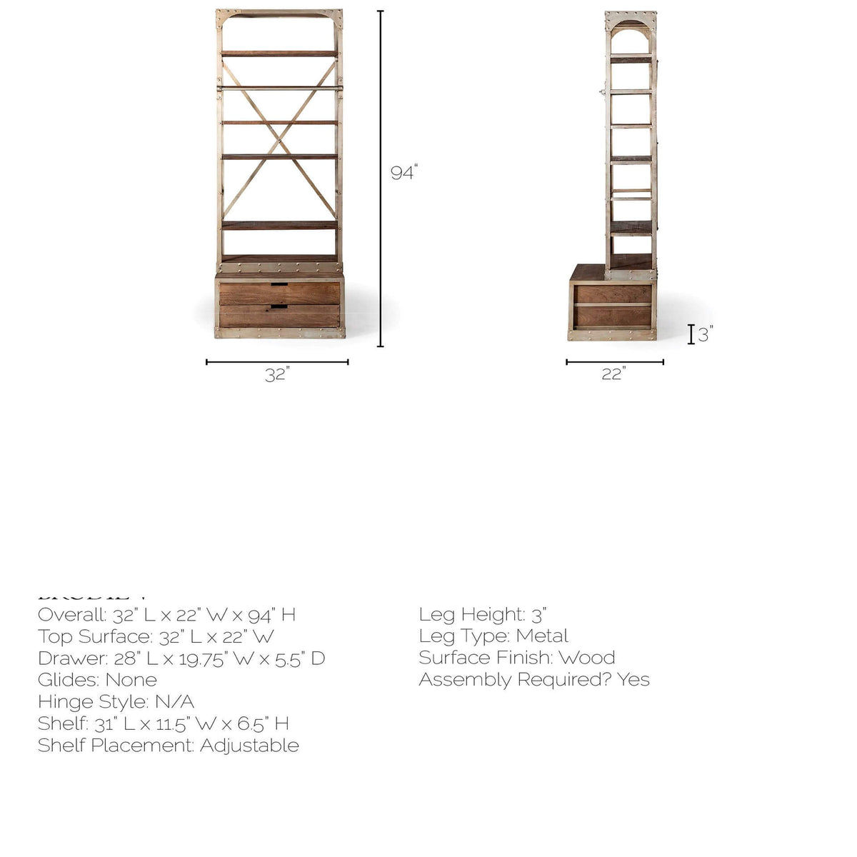 MERCANA BRODIE V FOUR SHELF SHELVING UNIT  50369-AB