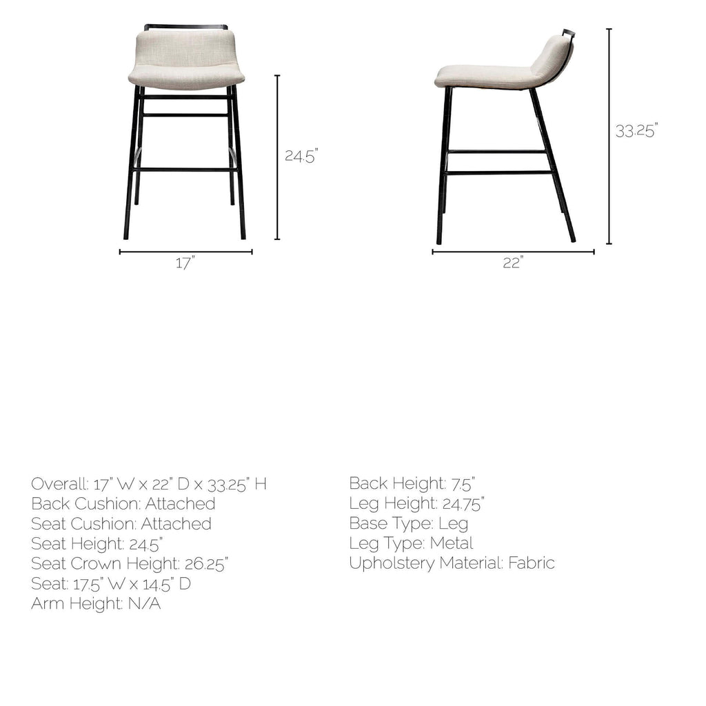 MERCANA KAVALAN BEIGE FABRIC COUNTER STOOL 68087