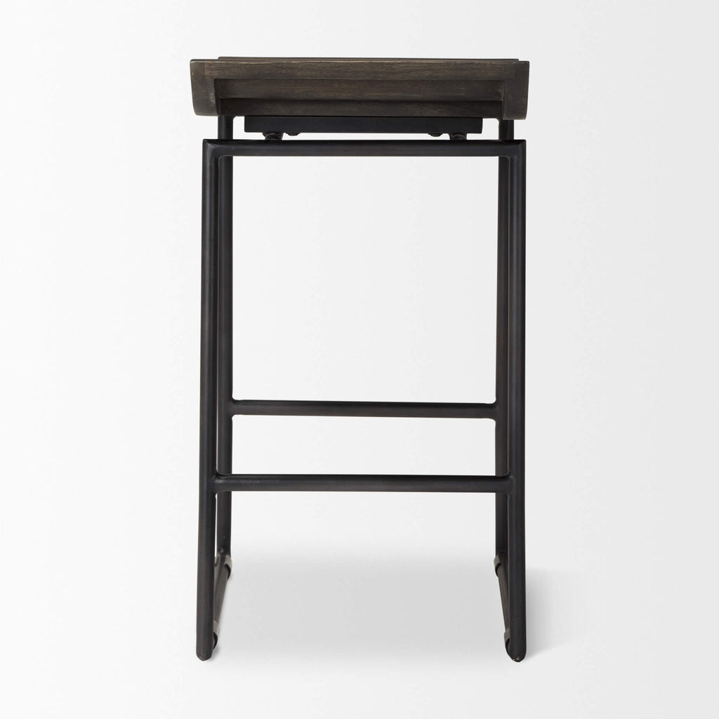 MERCANA GIVENS COUNTER STOOL BLACK WOOD SEAT 67992