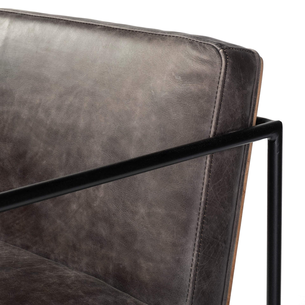 MERCANA STAMFORD BLACK LEATHER COUNTER STOOL 68763