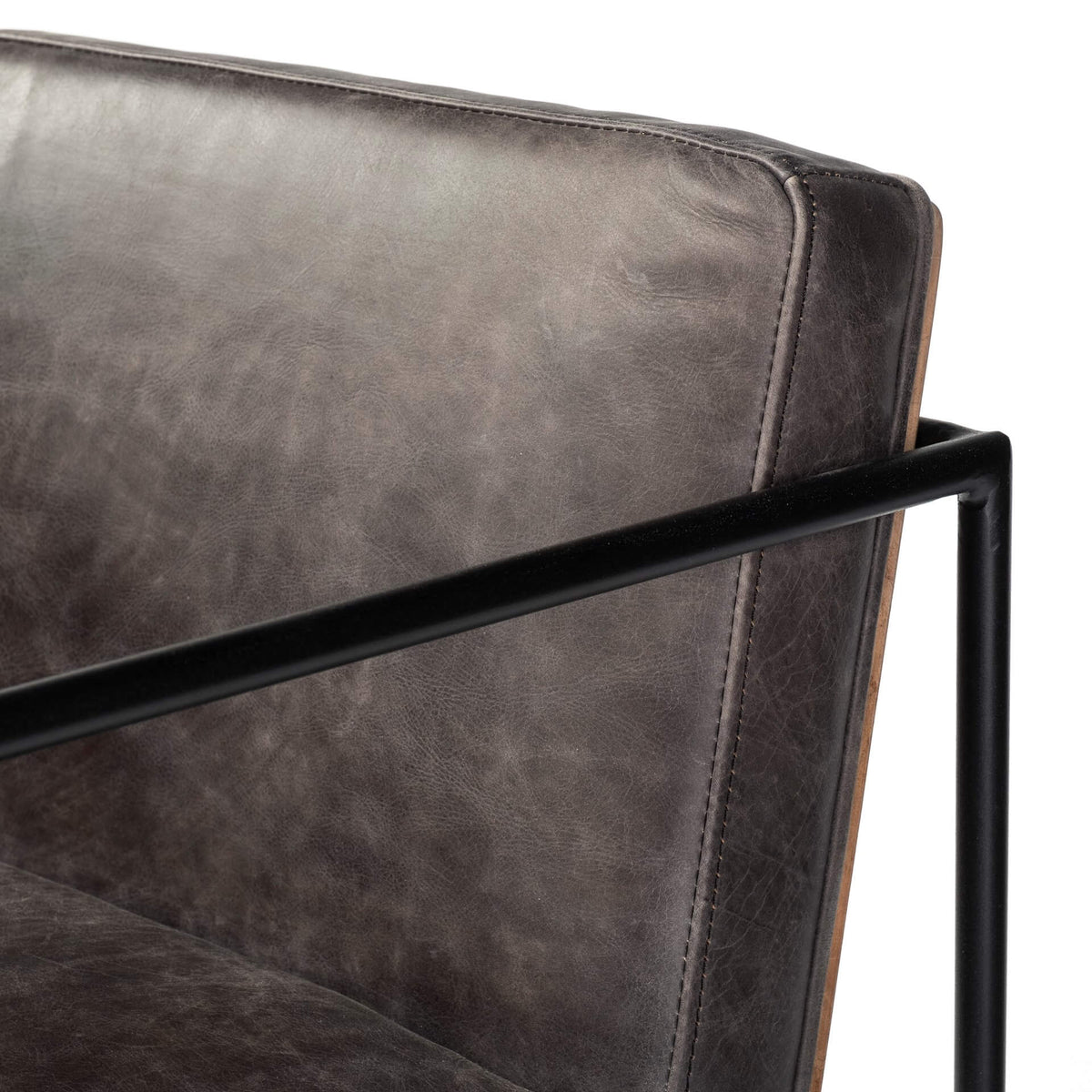 MERCANA STAMFORD BLACK LEATHER COUNTER STOOL 68763