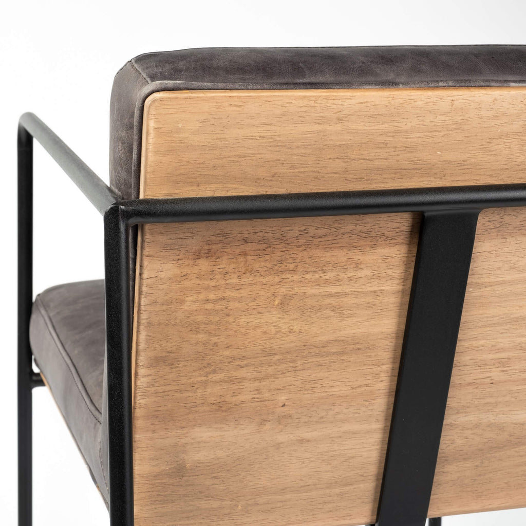 MERCANA STAMFORD BLACK LEATHER COUNTER STOOL 68763
