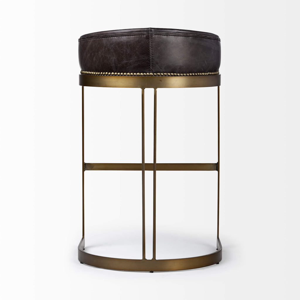 MERCANA HOLLYFIELD BAR STOOL BLACK LEATHER 67080
