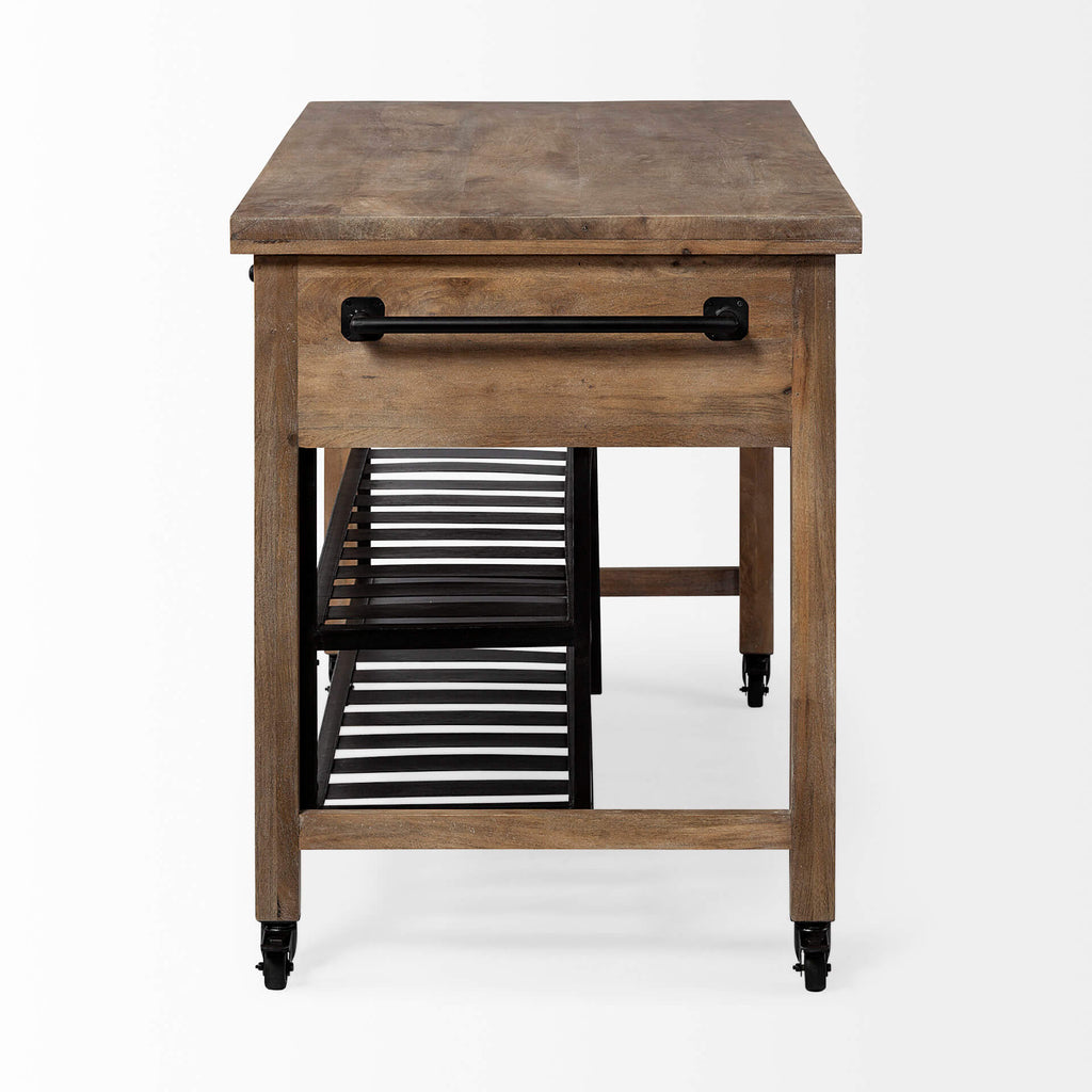 MERCANA STUART SOLID WOOD TOP KITCHEN ISLAND 67103
