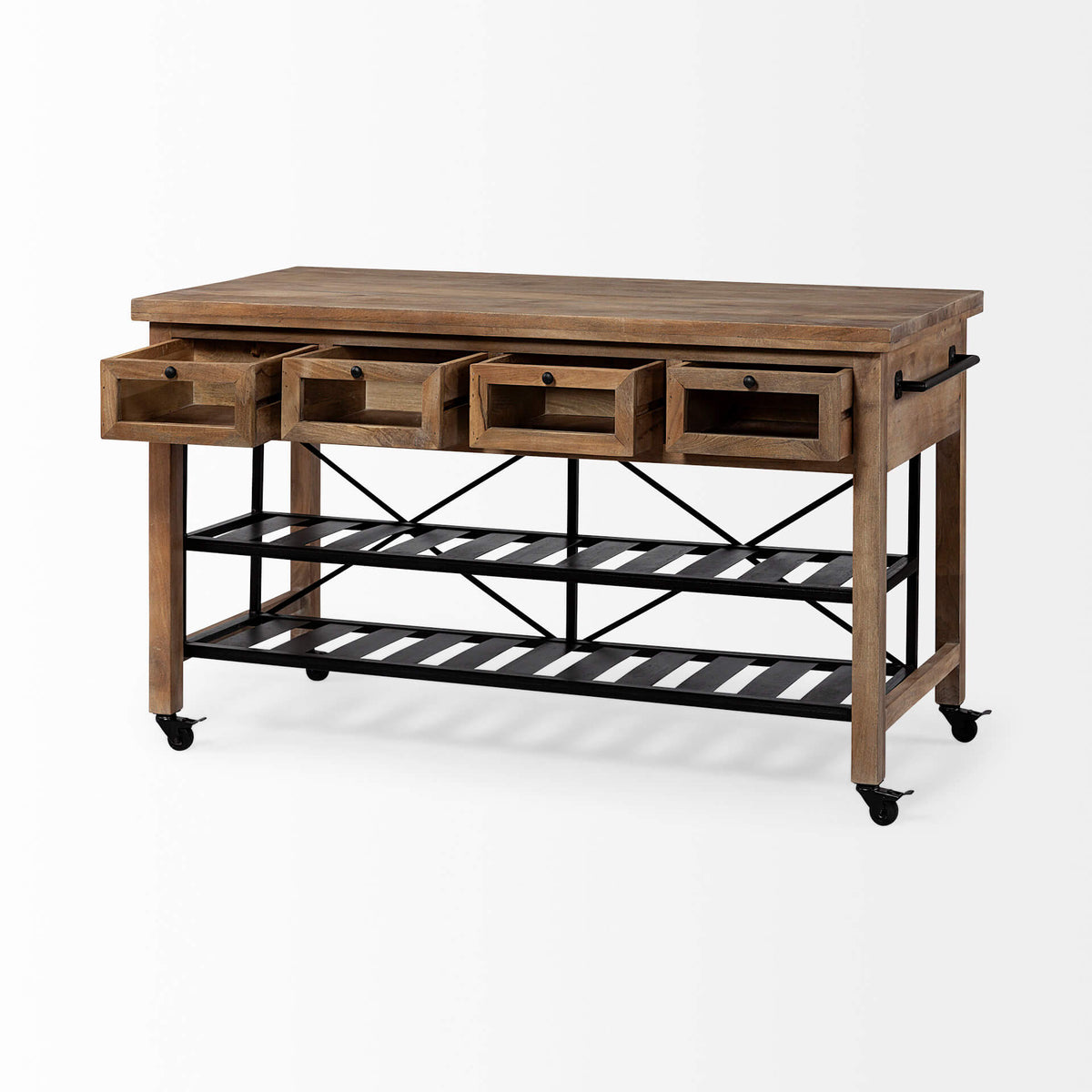MERCANA STUART SOLID WOOD TOP KITCHEN ISLAND 67103