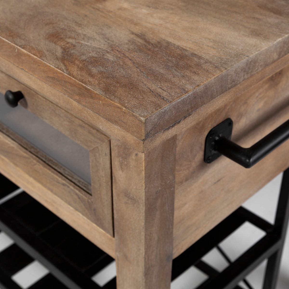 MERCANA STUART SOLID WOOD TOP KITCHEN ISLAND 67103