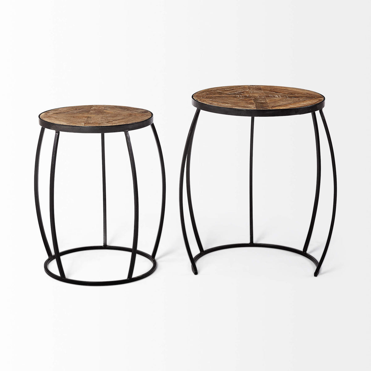 MERCANA CLAPP ROUND WOOD TOP NESTING TABLES 50473