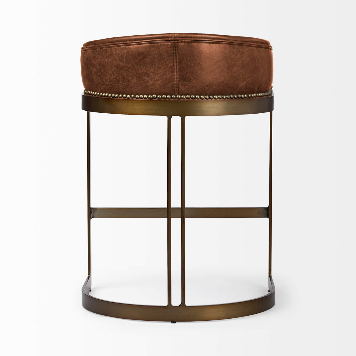MERCANA HOLLYFIELD COUNTER STOOL BROWN LEATHER 68573