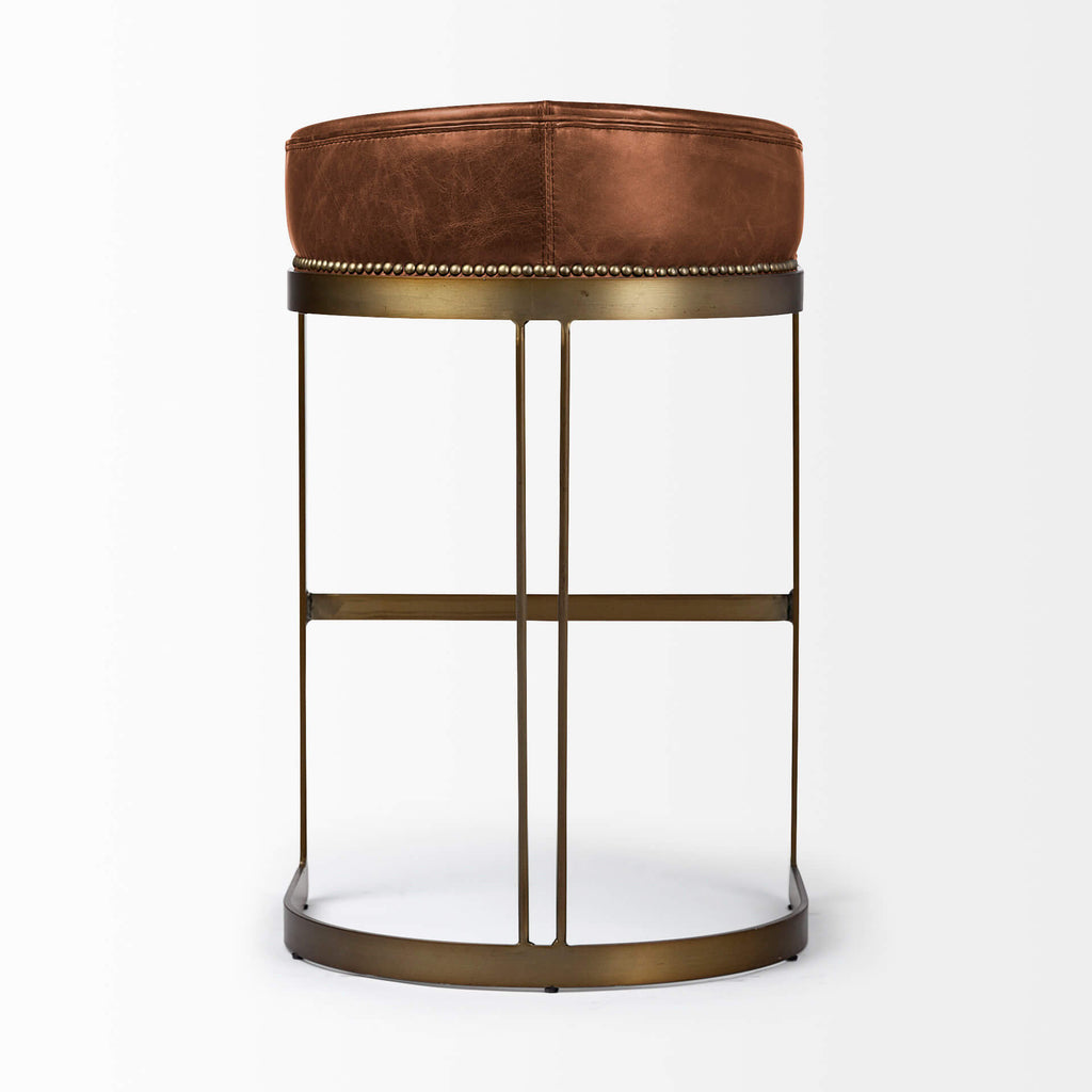 MERCANA HOLLYFIELD BAR STOOL BROWN LEATHER 68574