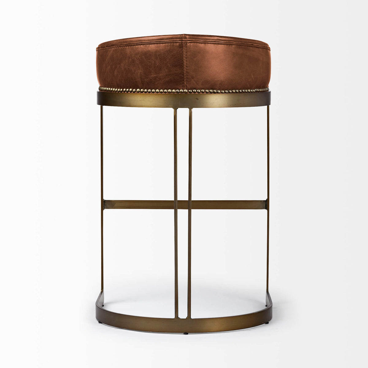 MERCANA HOLLYFIELD BAR STOOL BROWN LEATHER 68574