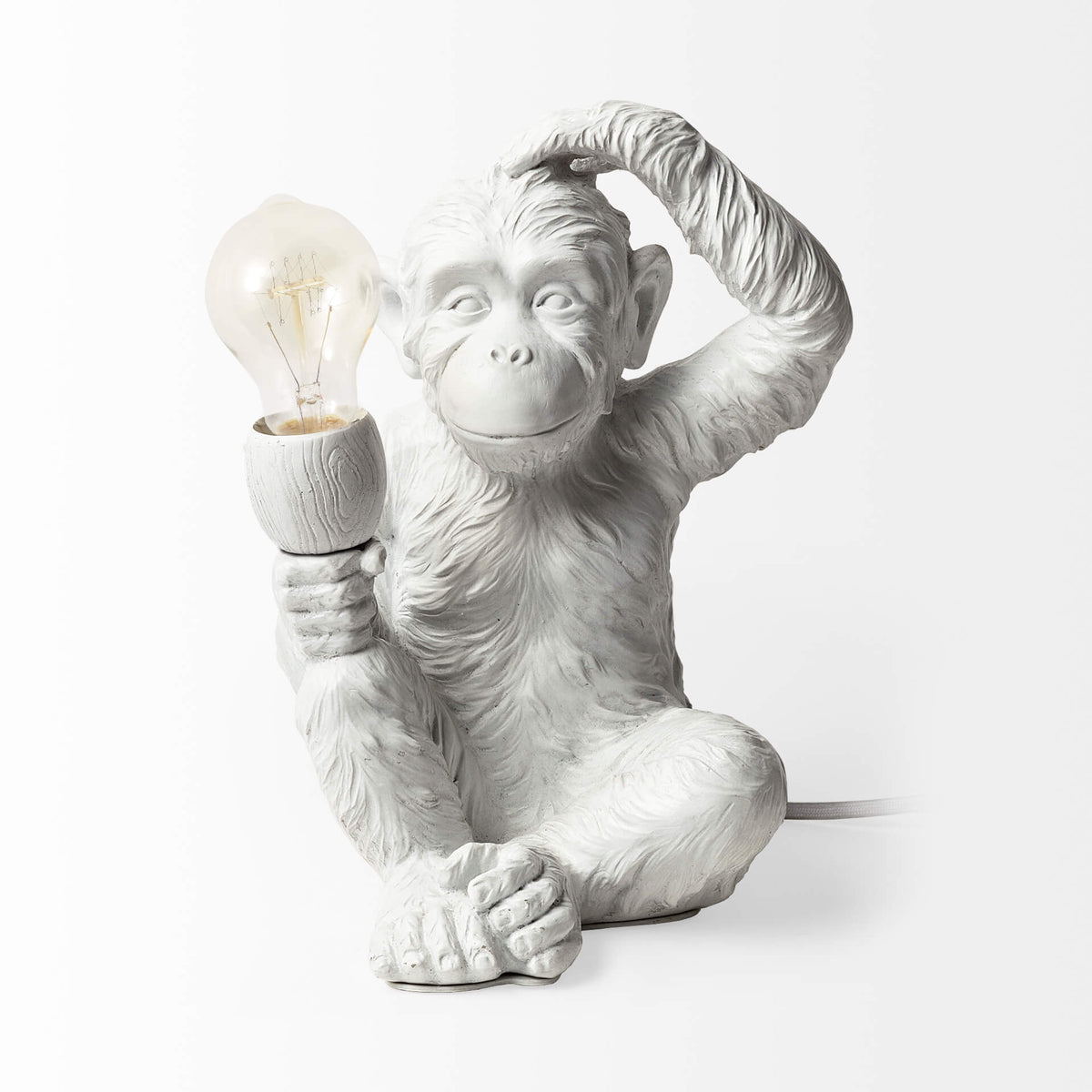 MERCANA SIMIA WHITE RESIN MONKEY TABLE LAMP 65319