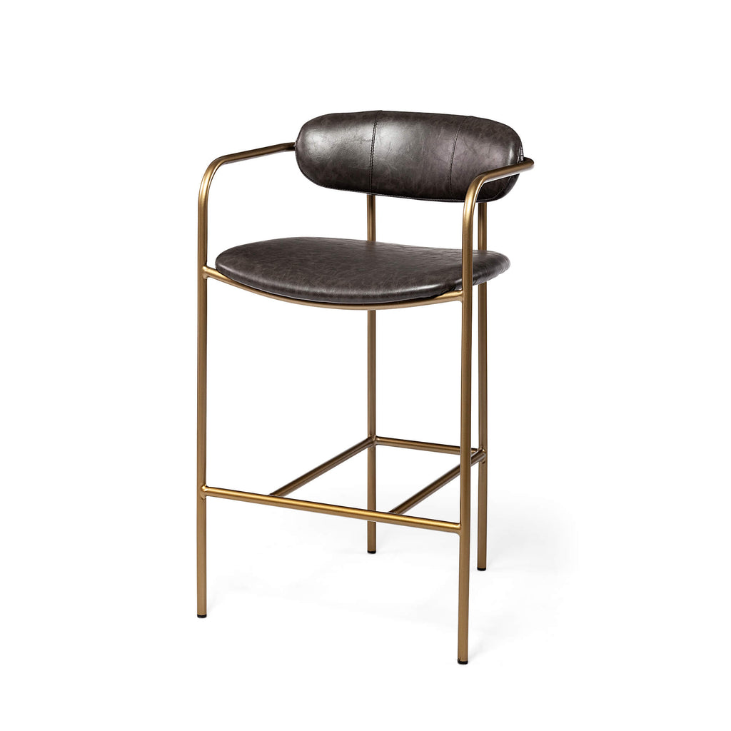 MERCANA PARKER COUNTER STOOL BROWN FAUX LEATHER 69362