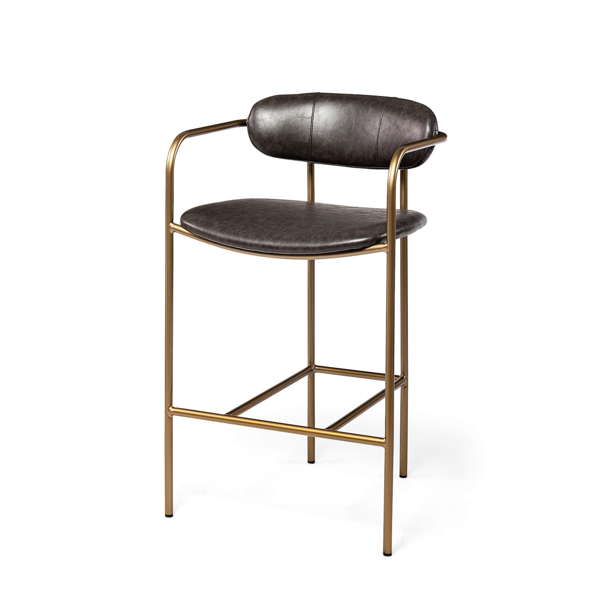 MERCANA PARKER COUNTER STOOL BROWN FAUX LEATHER 69362