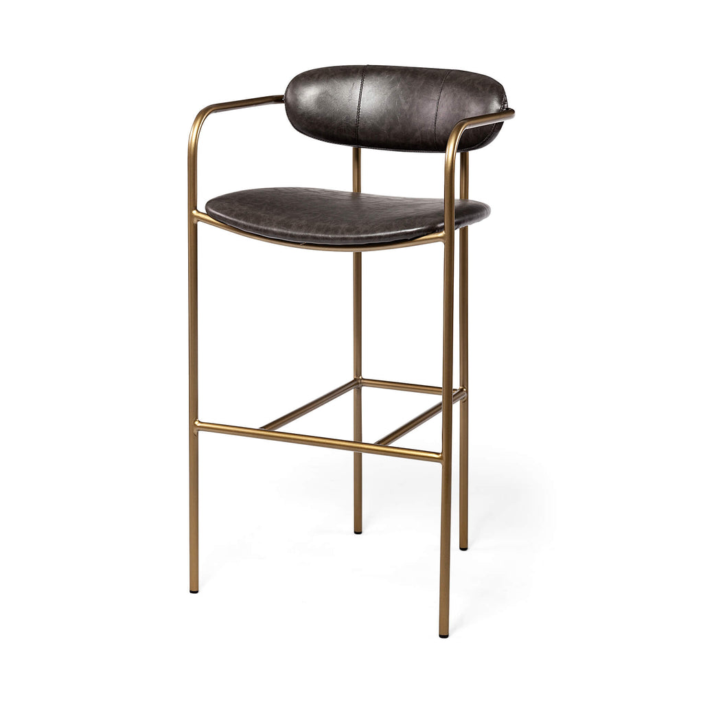 MERCANA PARKER BAR STOOL BROWN FAUX LEATHER 69363