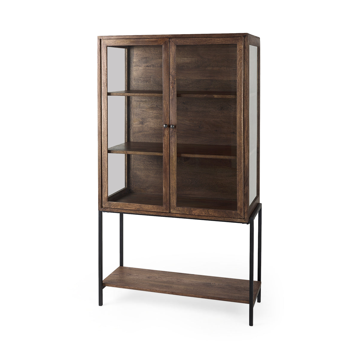 MERCANA ARELIUS MEDIUM BROWN DISPLAY CABINET 69299