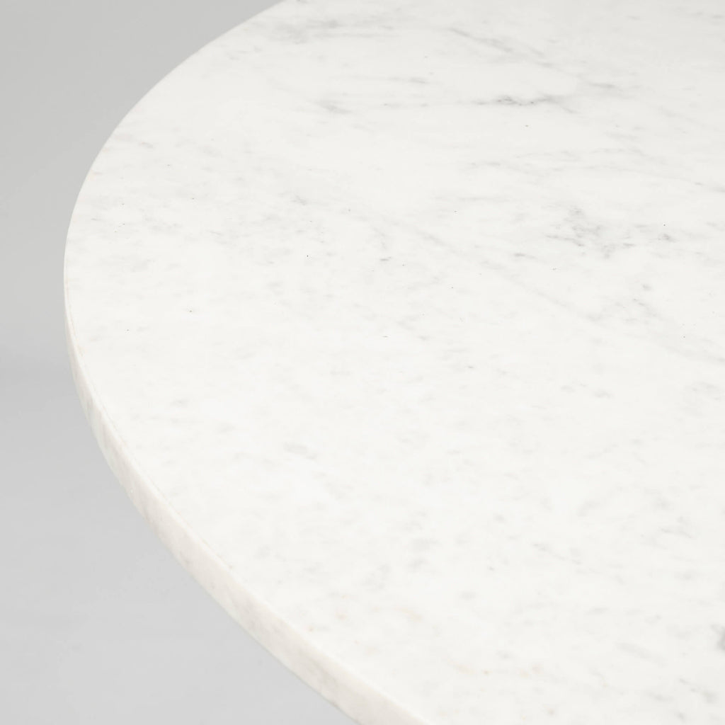 MERCANA TANNER ROUND WHITE MARBLE DINING TABLE 68849-AB