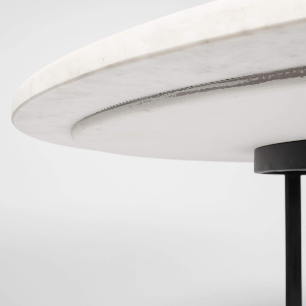 MERCANA TANNER ROUND WHITE MARBLE DINING TABLE 68849-AB
