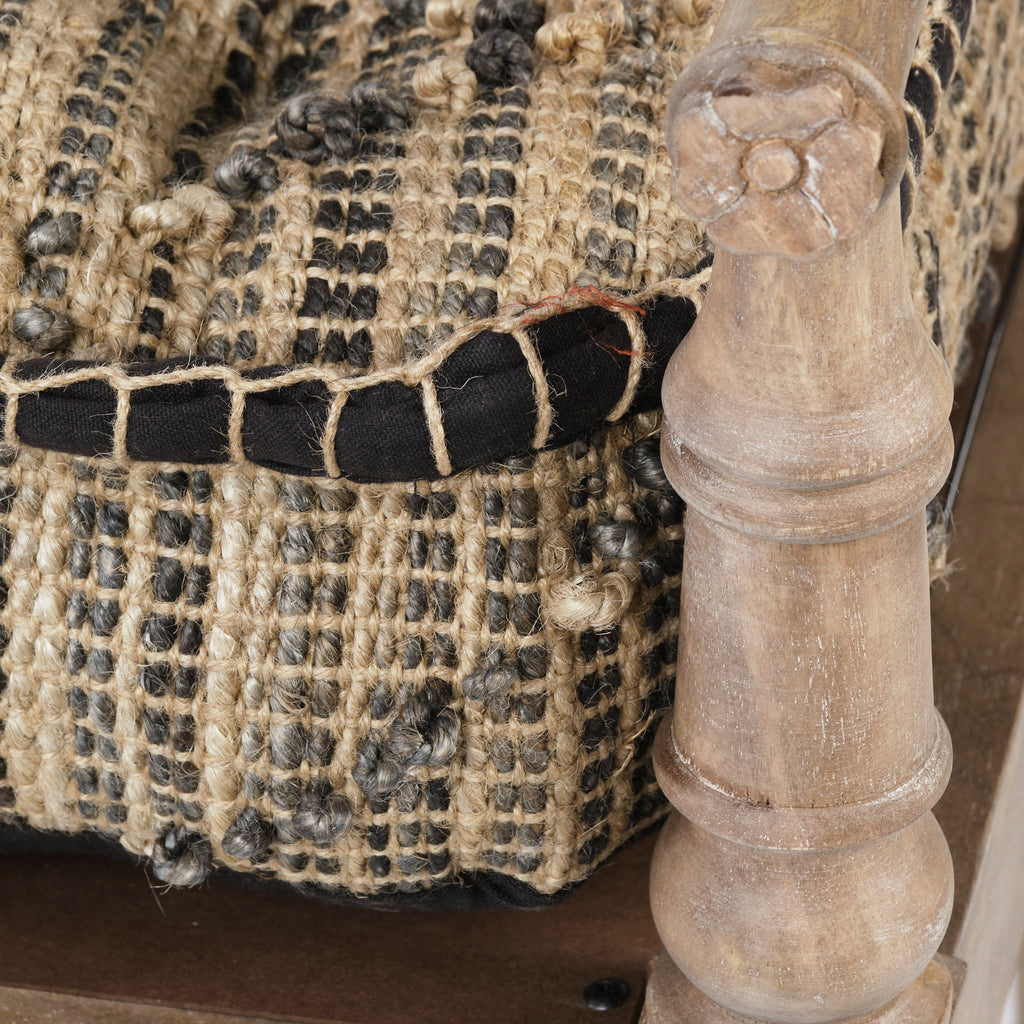 MERCANA FULLERTON JUTE PATTERN FABRIC BENCH 68457