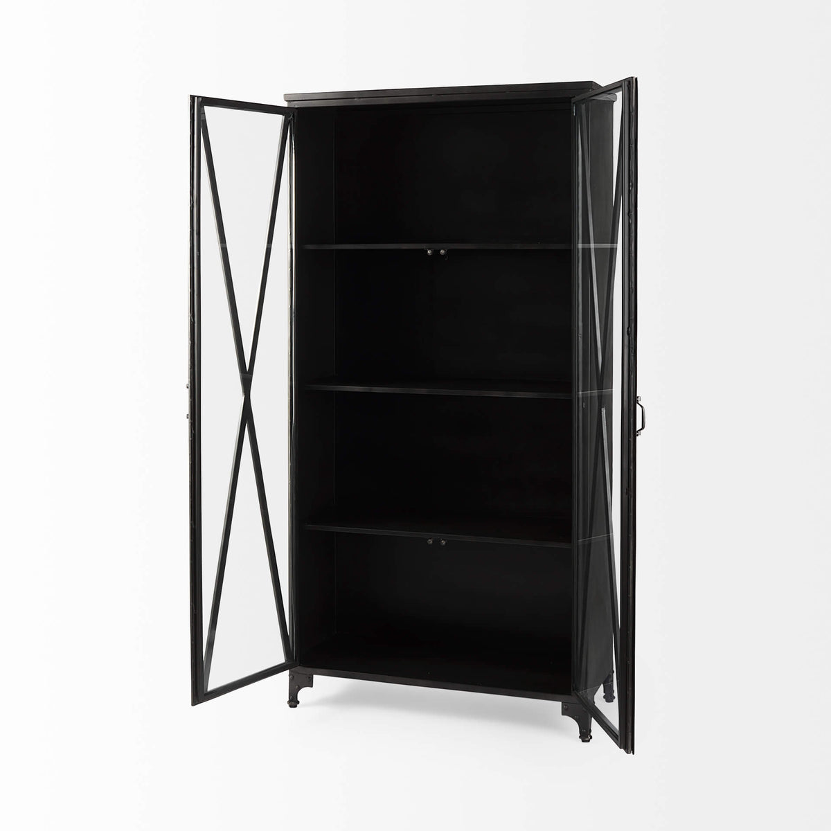MERCANA POPPY BLACK METAL WITH GLASS DOOR DISPLAY CABINET 50361