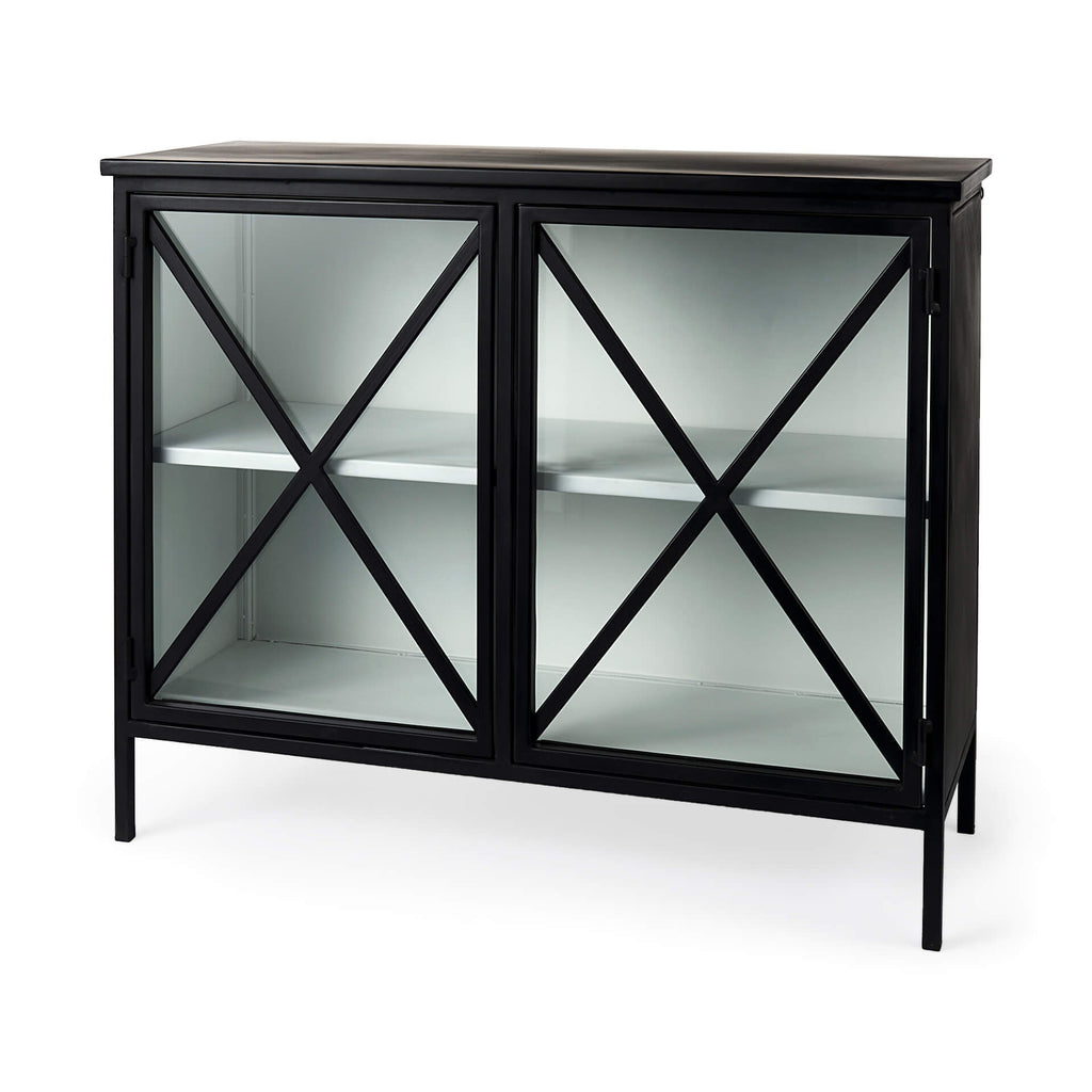 MERCANA AURELIA DARK IRON TWO DOOR CABINET  69265