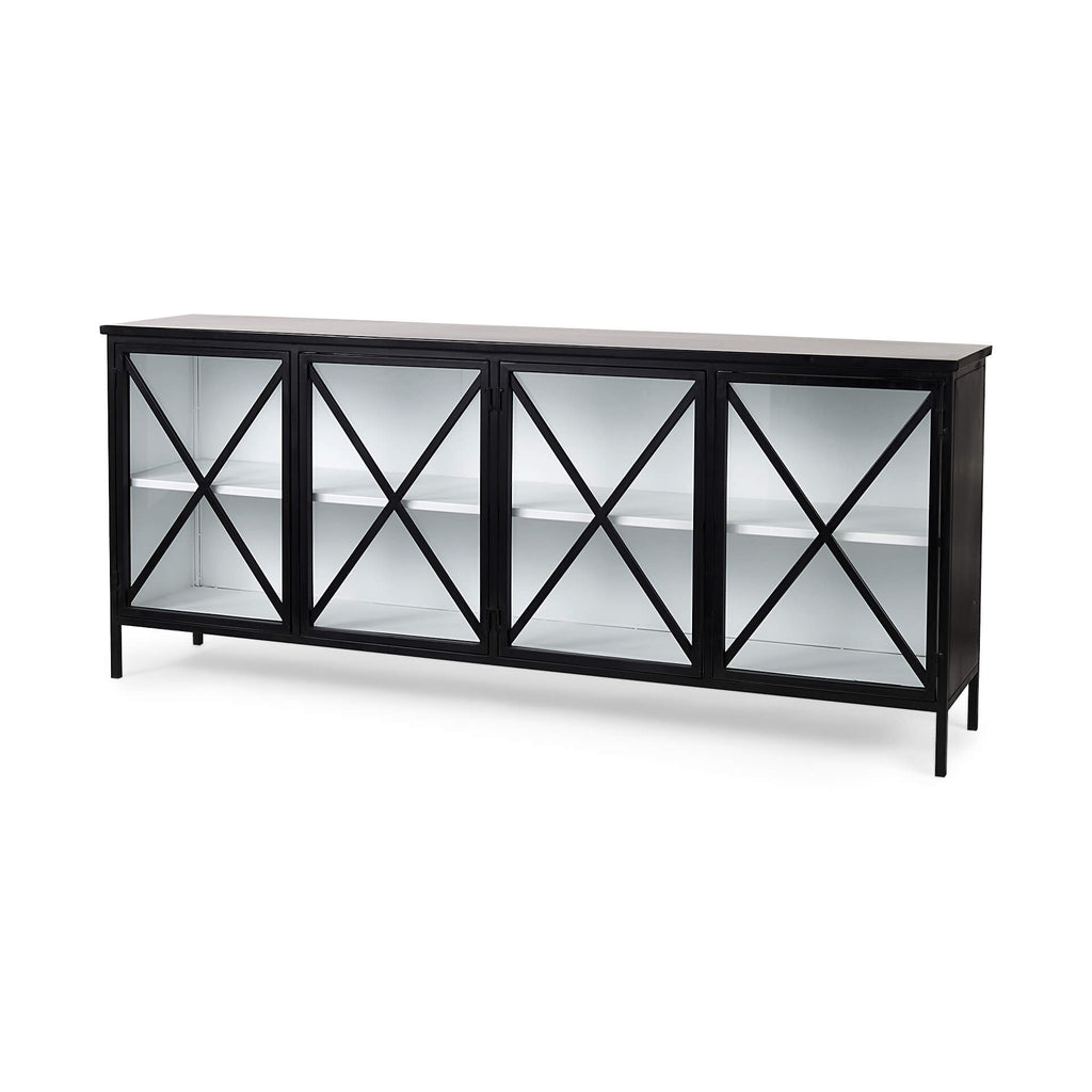 MERCANA AURELIA DARK IRON FOUR DOOR CABINET 69266