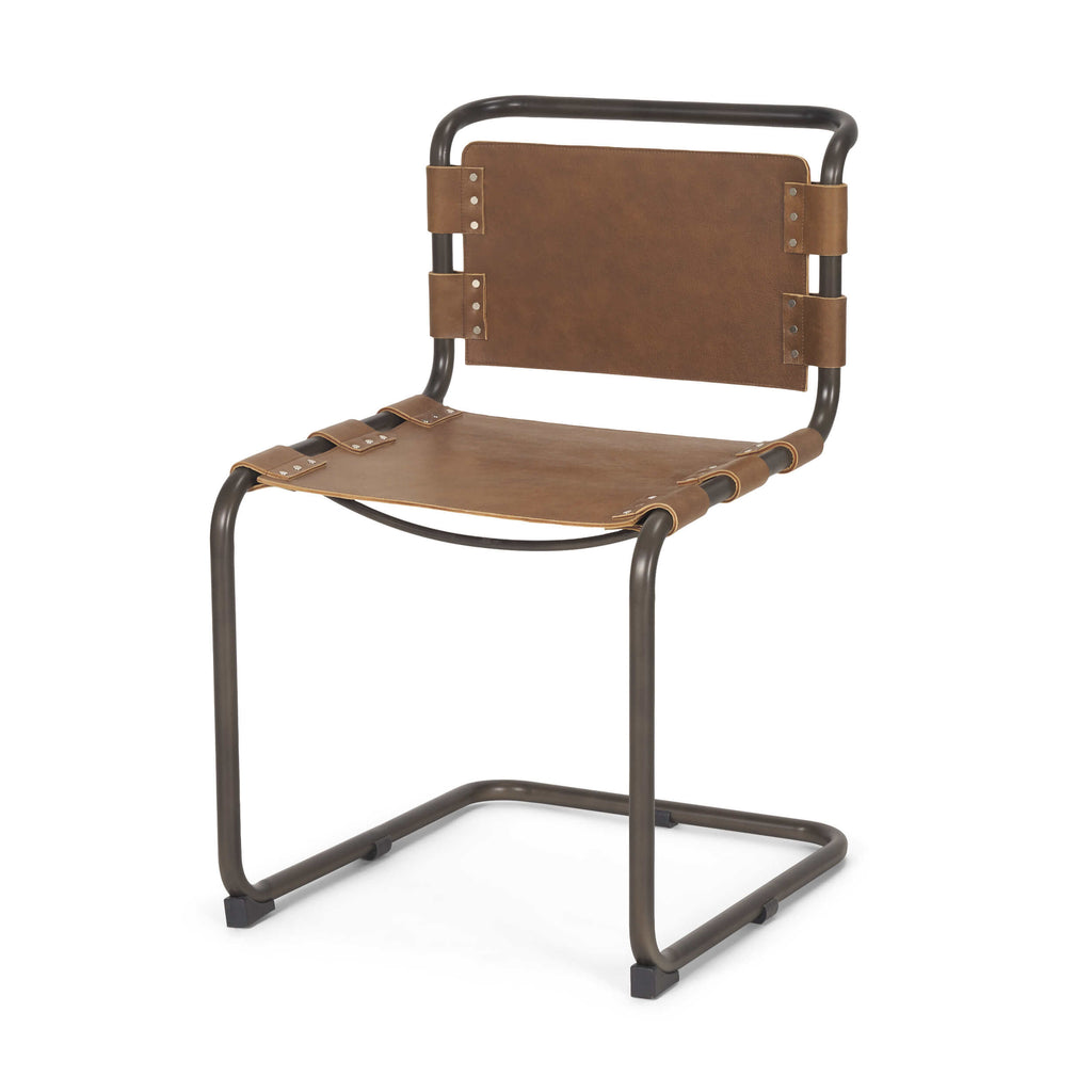 MERCANA BERBICK MEDIUM BROWN SUEDE DINING CHAIR 69274