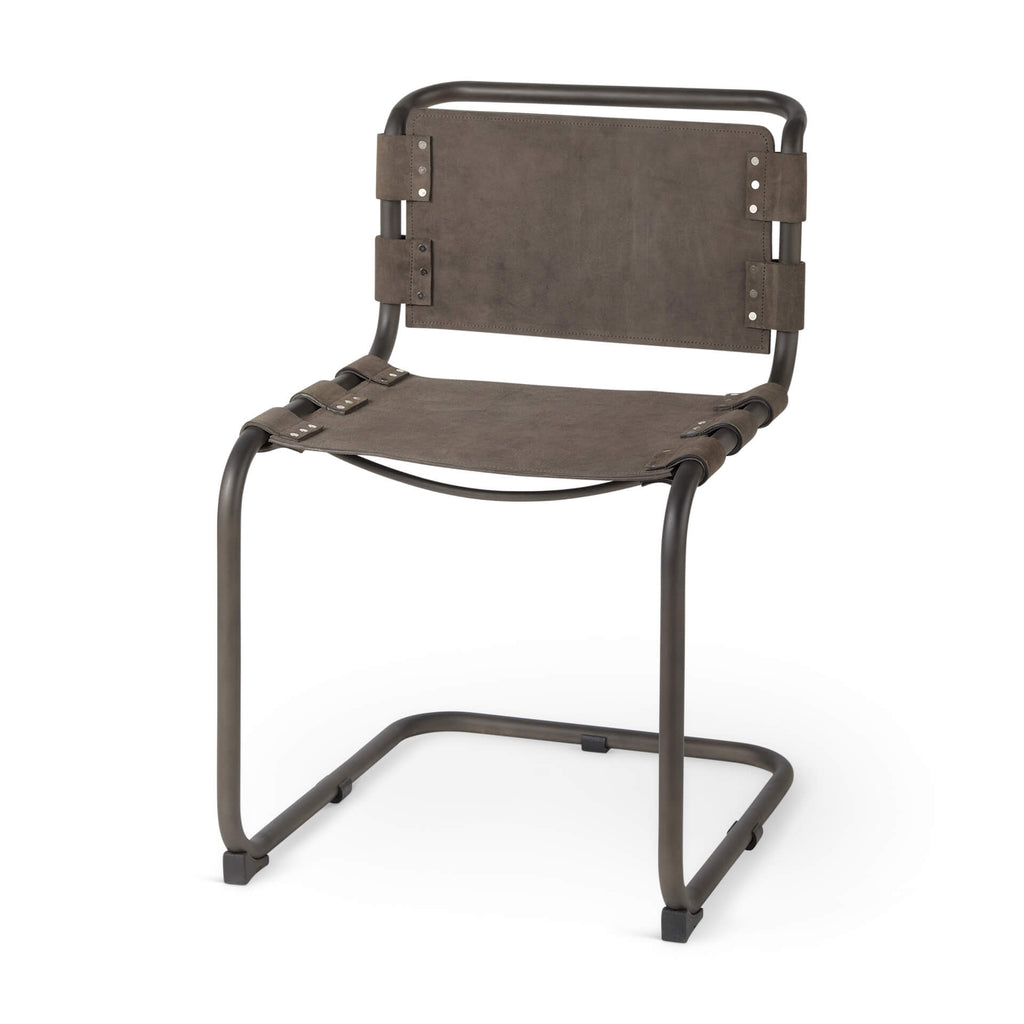 MERCANA BERBICK BROWN SUEDE DINING CHAIR 69275