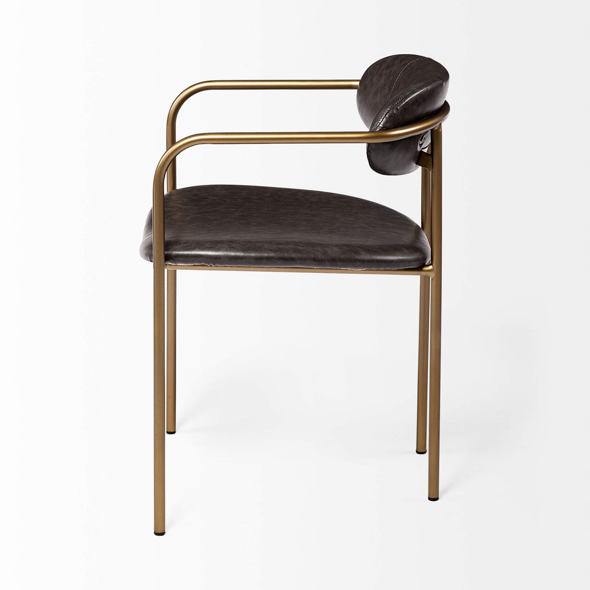 MERCANA PARKER DINING CHAIR BROWN FAUX LEATHER SET OF TWO 69361