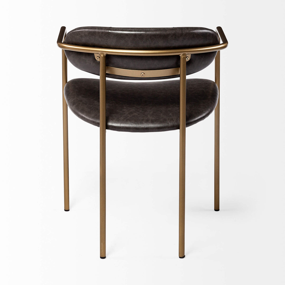 MERCANA PARKER DINING CHAIR BROWN FAUX LEATHER SET OF TWO 69361