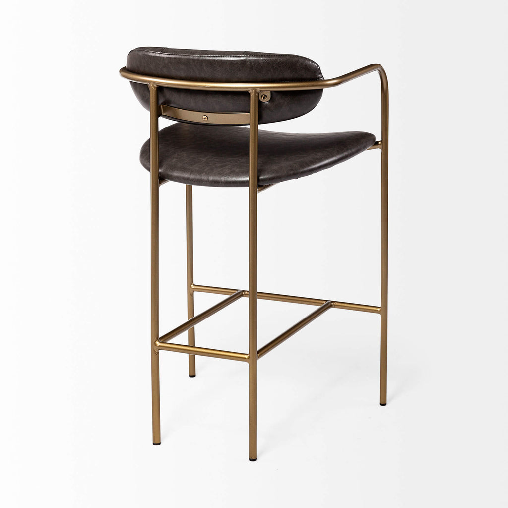 MERCANA PARKER COUNTER STOOL BROWN FAUX LEATHER 69362